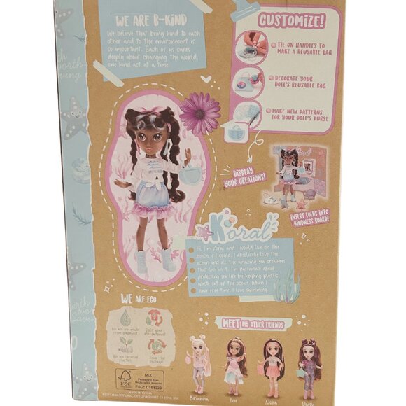 B-Kind "Koral" Fashion Doll Eco-Friendly African American Doll 20+PCS Ages 6+NEW - Picture 2 of 2